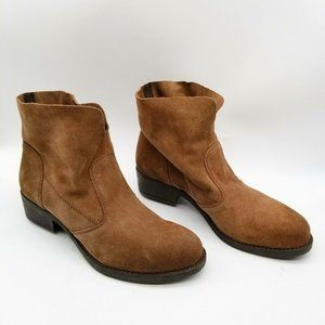 Sesto Meucci Womens Brown Suede Round Toe Pull On Ankle Booties Size 7 M
